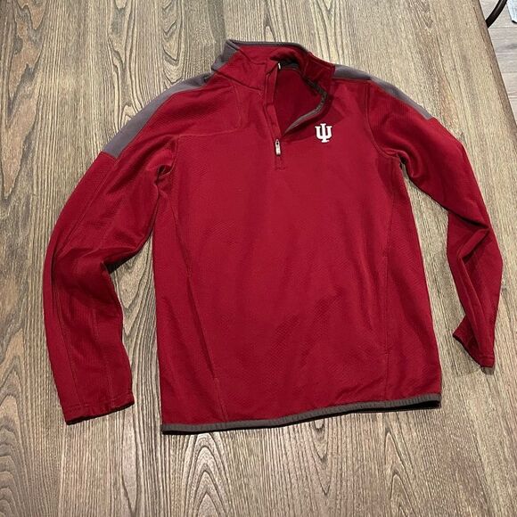 Under Armour Indiana Hoosiers Quarter-Zip Jacket Loose Fit Red Gray Size Small - Picture 1 of 8